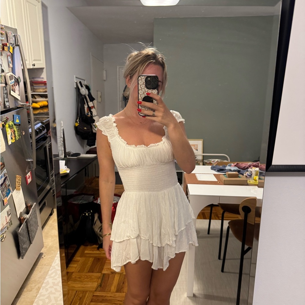 Princess Polly White Ruffled Tiered Sundress